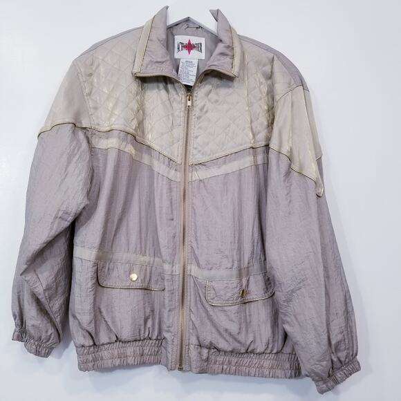 Retro Active Frontier Quilted Iridescent Bomber Jacket - Picture 1 of 11